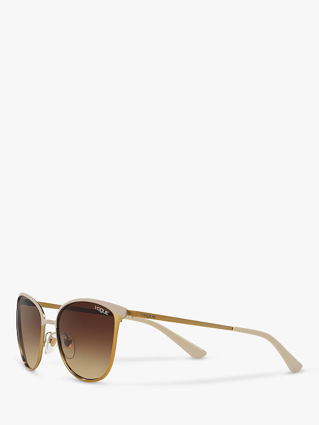 Vogue VO4002S Women's Oval Sunglasses, Brushed Gold/Brown Gradient