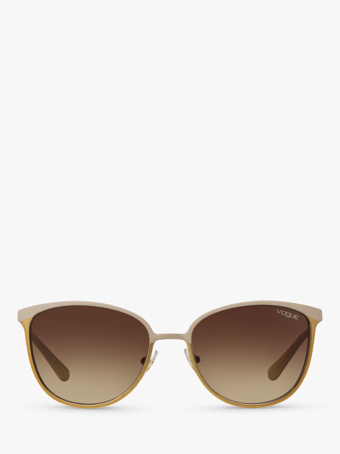 Vogue VO4002S Women's Oval Sunglasses, Brushed Gold/Brown Gradient