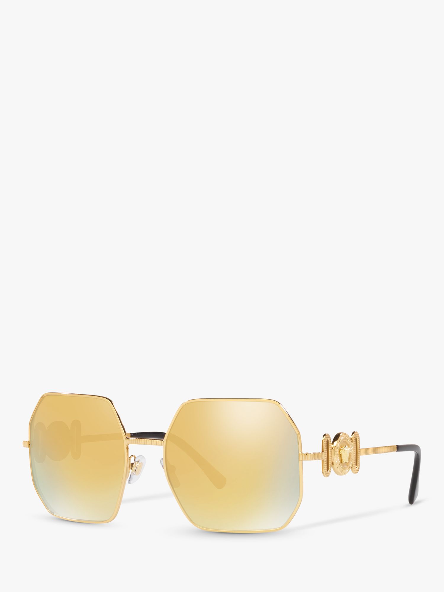 Versace VE2248 Women's Irregular Sunglasses, Gold/Mirror Yellow at John ...