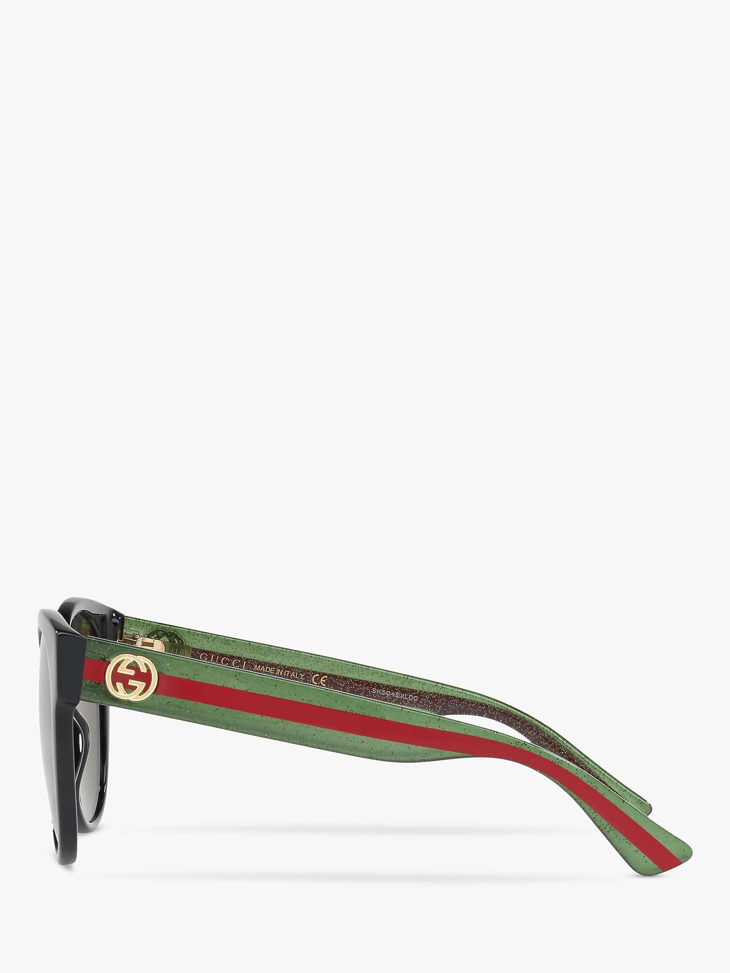 Buy Gucci GG0035SN Women's Round Sunglasses, Black/Green Online at johnlewis.com