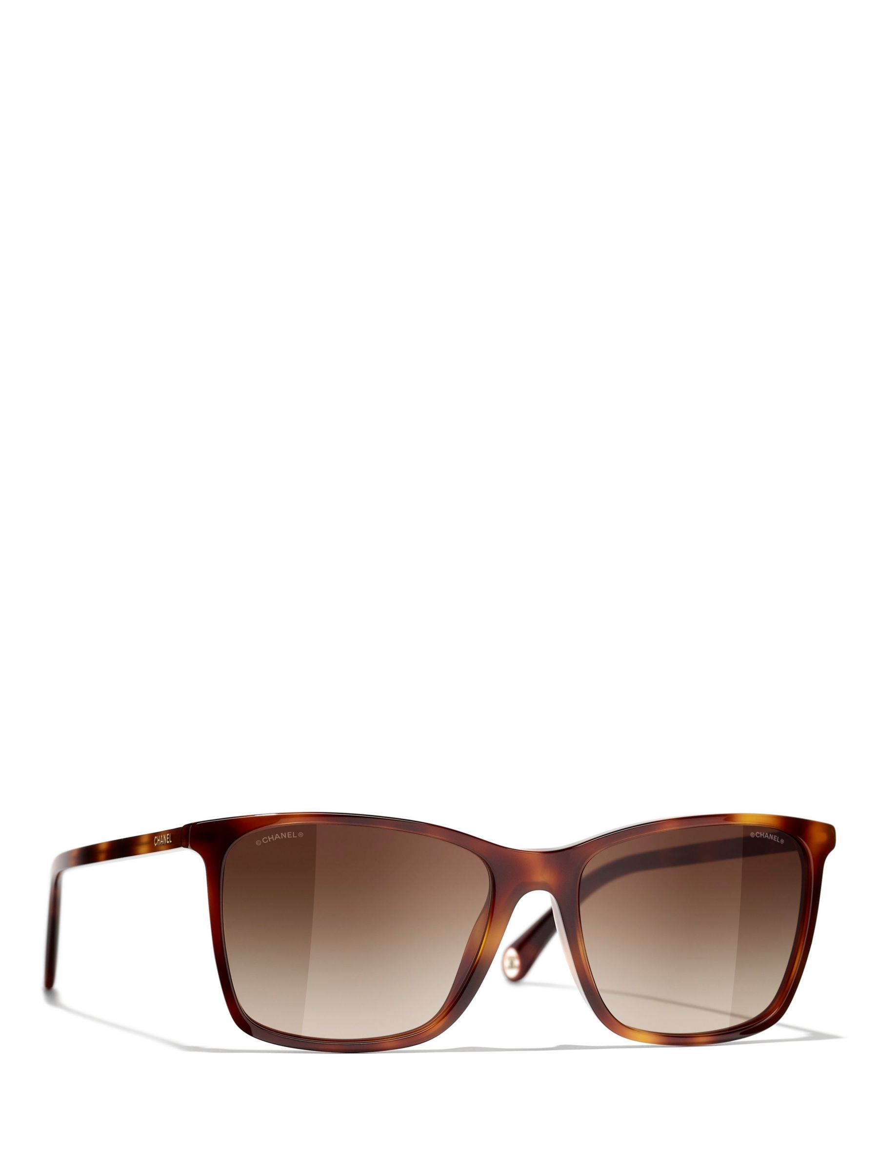 Buy CHANEL Rectangular Sunglasses CH5447 Havana/Brown Gradient Online at johnlewis.com