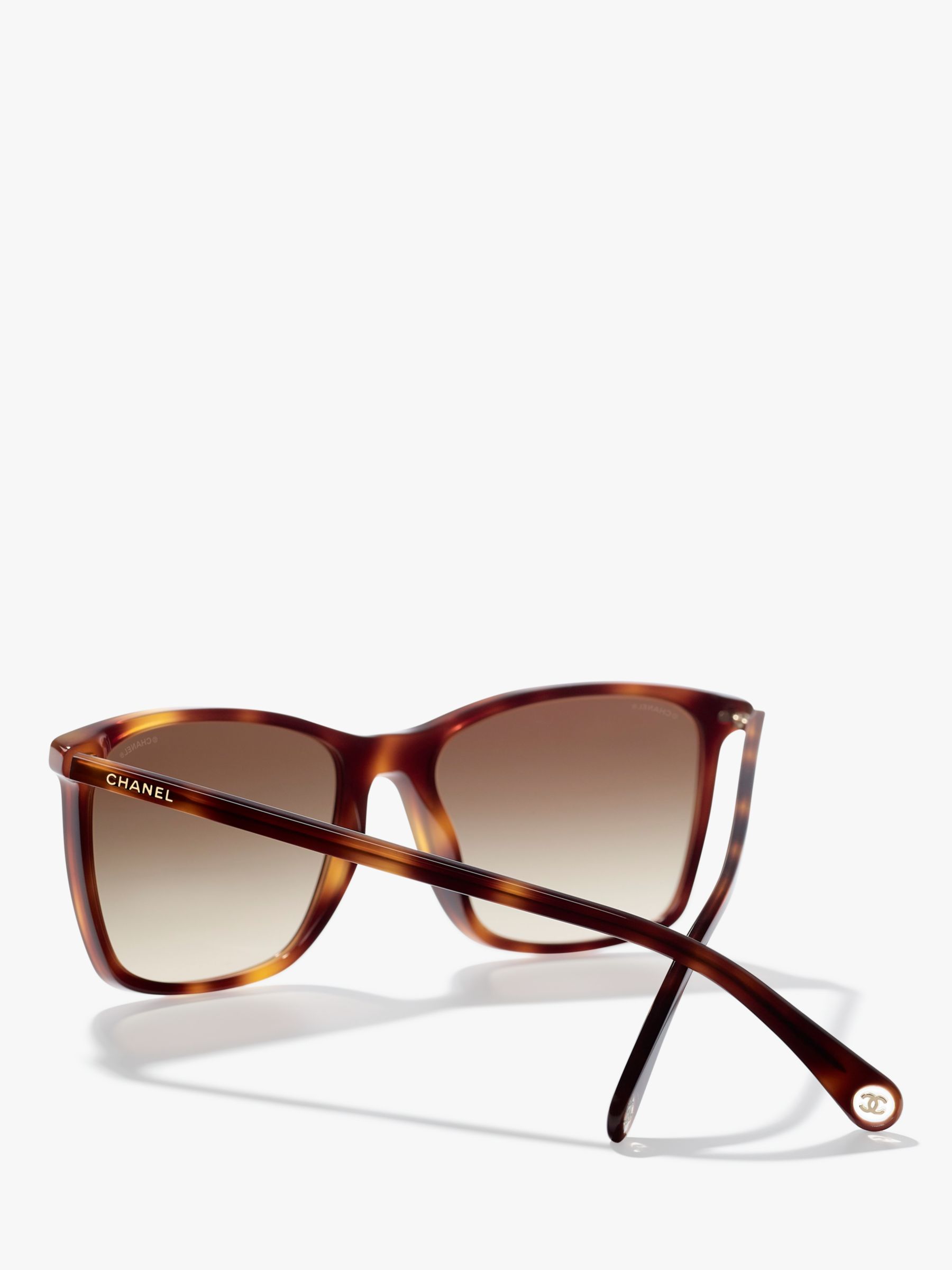 CHANEL Rectangular Sunglasses CH5447 Havana/Brown Gradient at John Lewis &  Partners