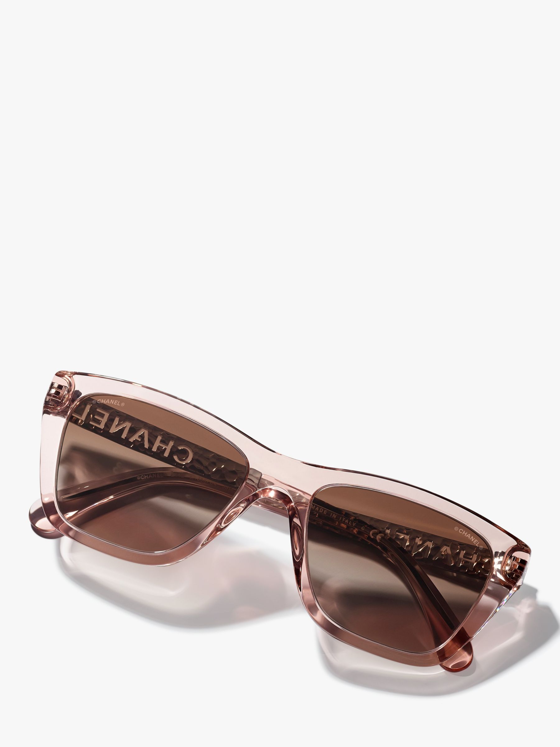 CHANEL Rectangular Sunglasses CH5442 Pink/Brown Gradient at John Lewis &  Partners