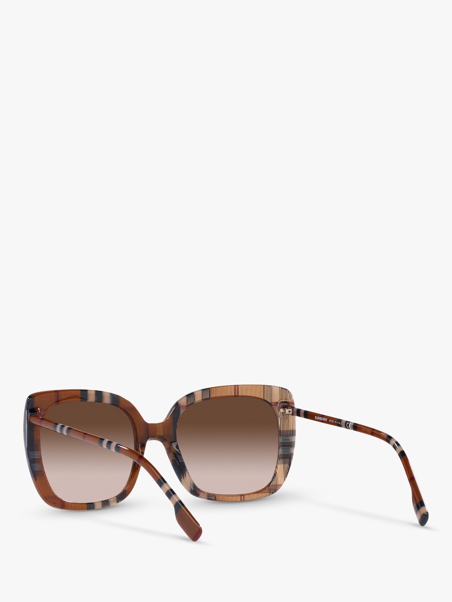 Burberry BE4323 Women's Caroll Square Sunglasses, Check Brown/Brown ...