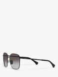 Ralph RA4136 Women's Square Shape Sunglasses, Shiny Black/Gradient