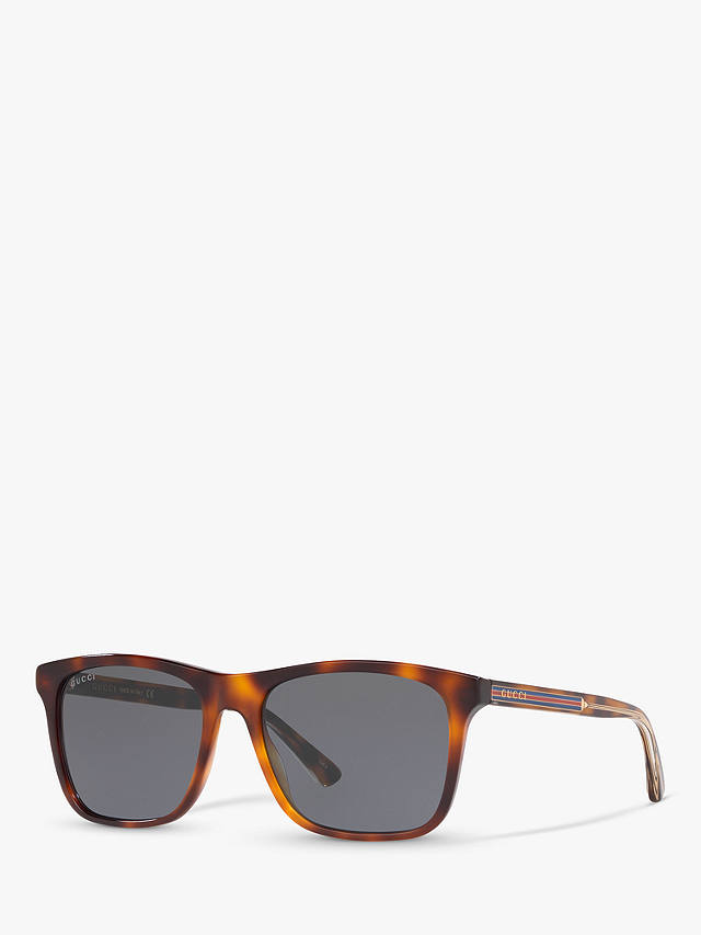 Gucci GG0381SN Men's Rectangular Sunglasses, Brown/Brown