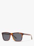Gucci GG0381SN Men's Rectangular Sunglasses, Brown/Brown