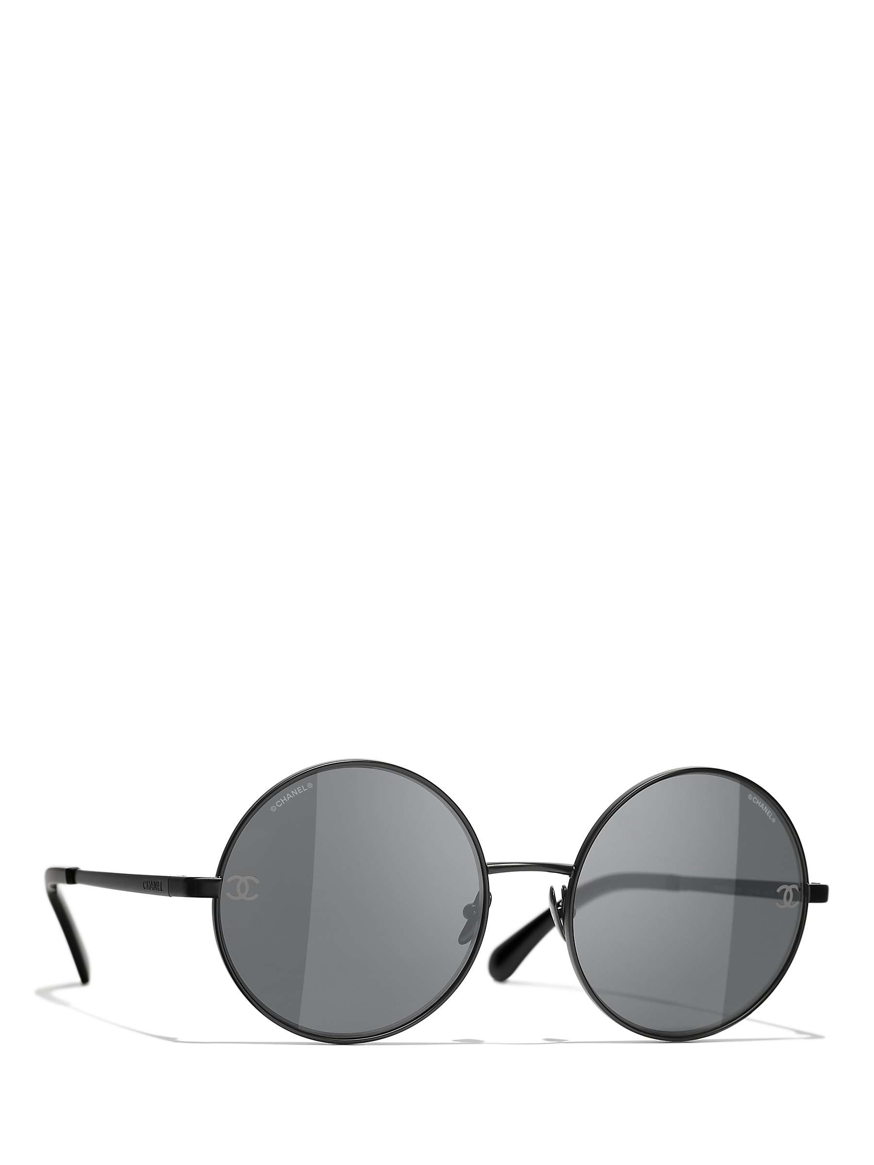 Buy CHANEL Round Sunglasses CH4268 Matte Black/Grey Online at johnlewis.com