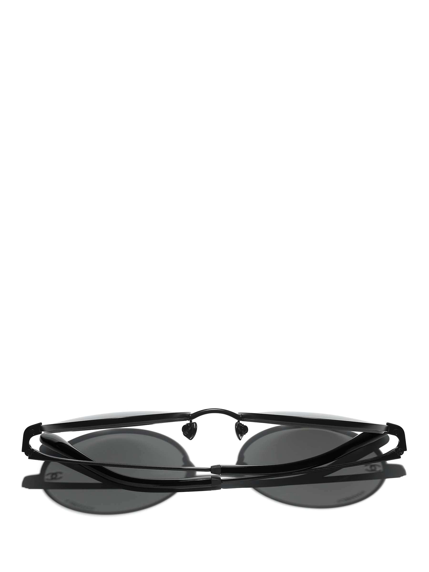 Buy CHANEL Round Sunglasses CH4268 Matte Black/Grey Online at johnlewis.com