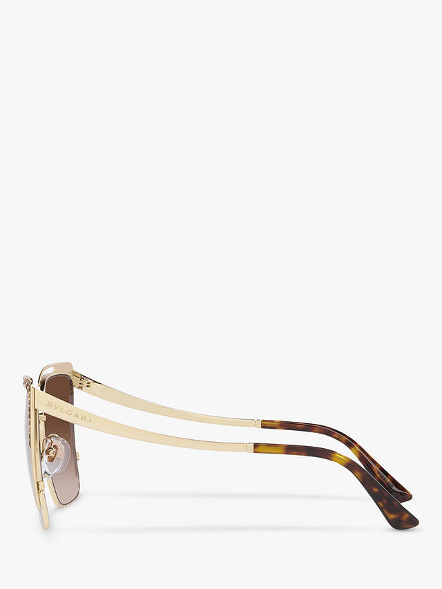 BVLGARI BV6179 Women's Butterfly Sunglasses, Gold/Brown Gradient