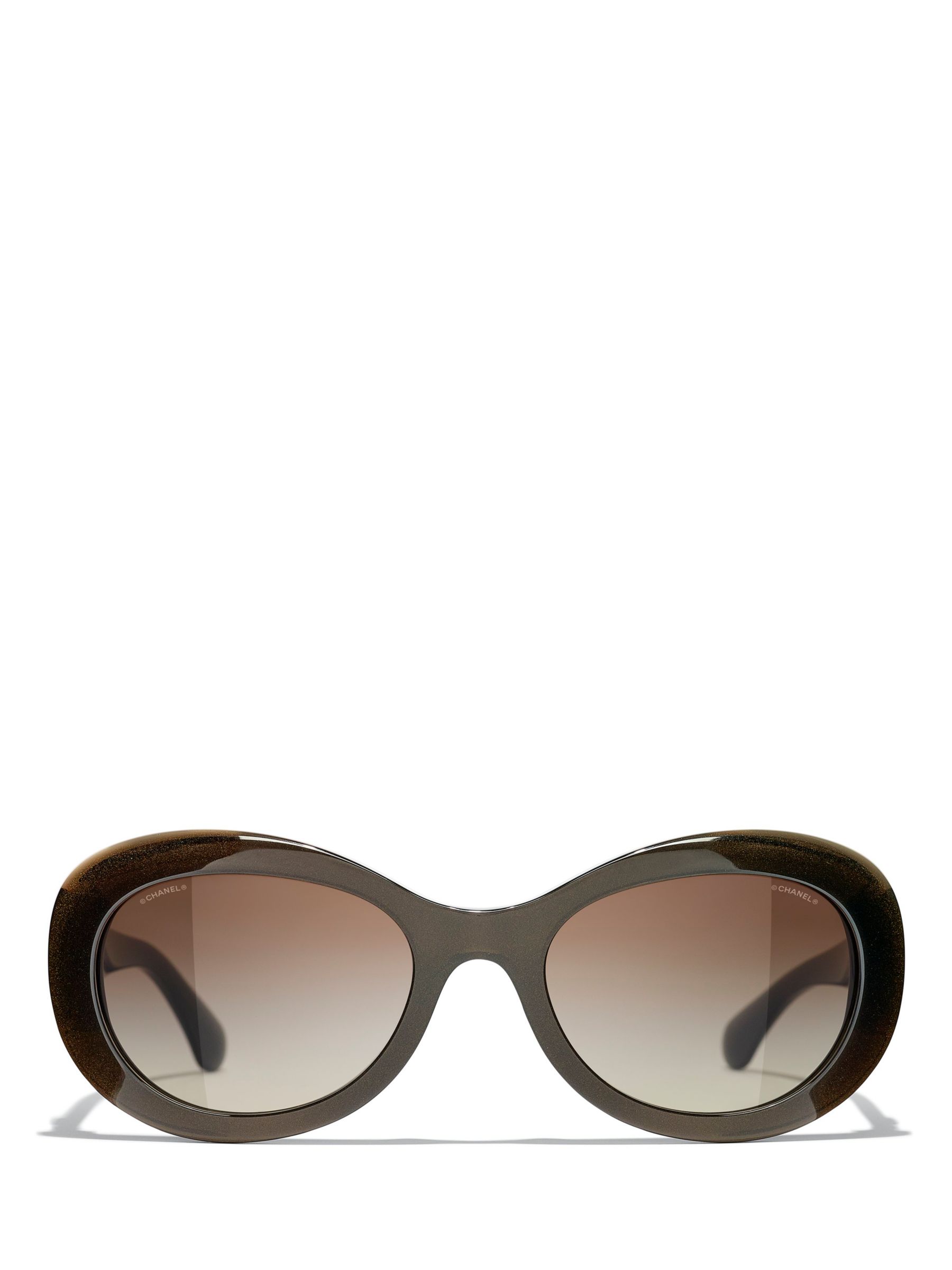 CHANEL Oval Sunglasses CH5469B Iridescent Brown/Brown Gradient at John  Lewis & Partners