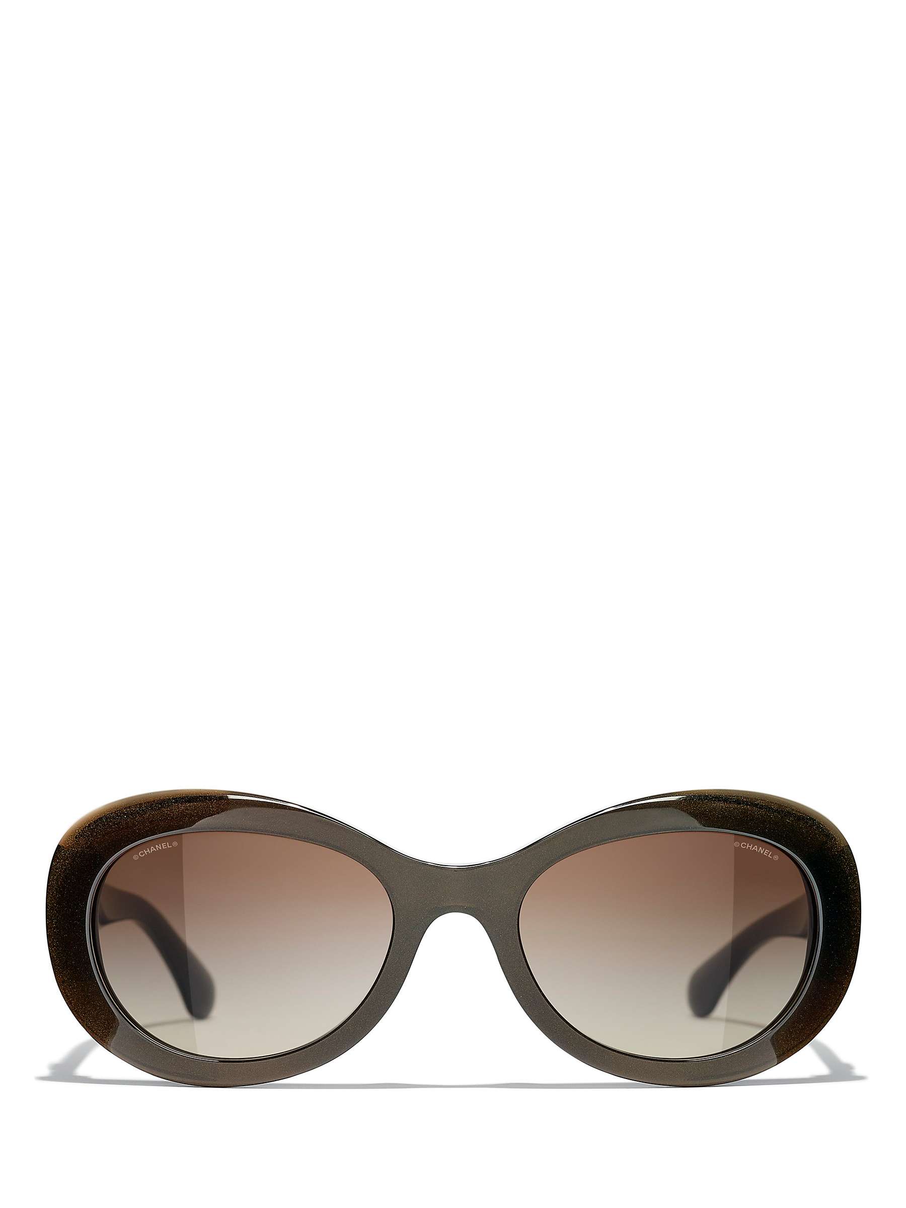 Buy CHANEL Oval Sunglasses CH5469B Iridescent Brown/Brown Gradient Online at johnlewis.com