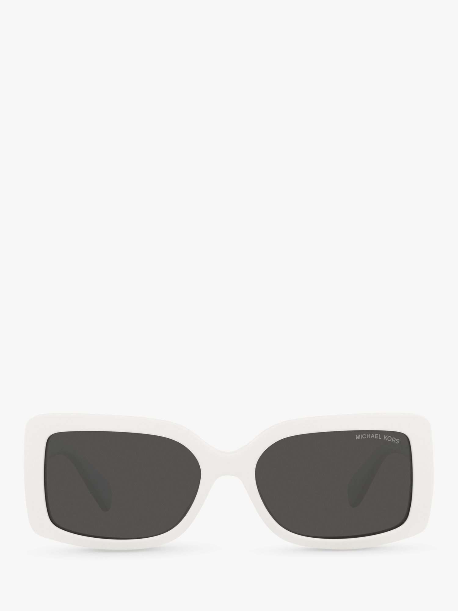 Michael Kors MK2165 Women's Corfu Rectangular Sunglasses, Optic White ...