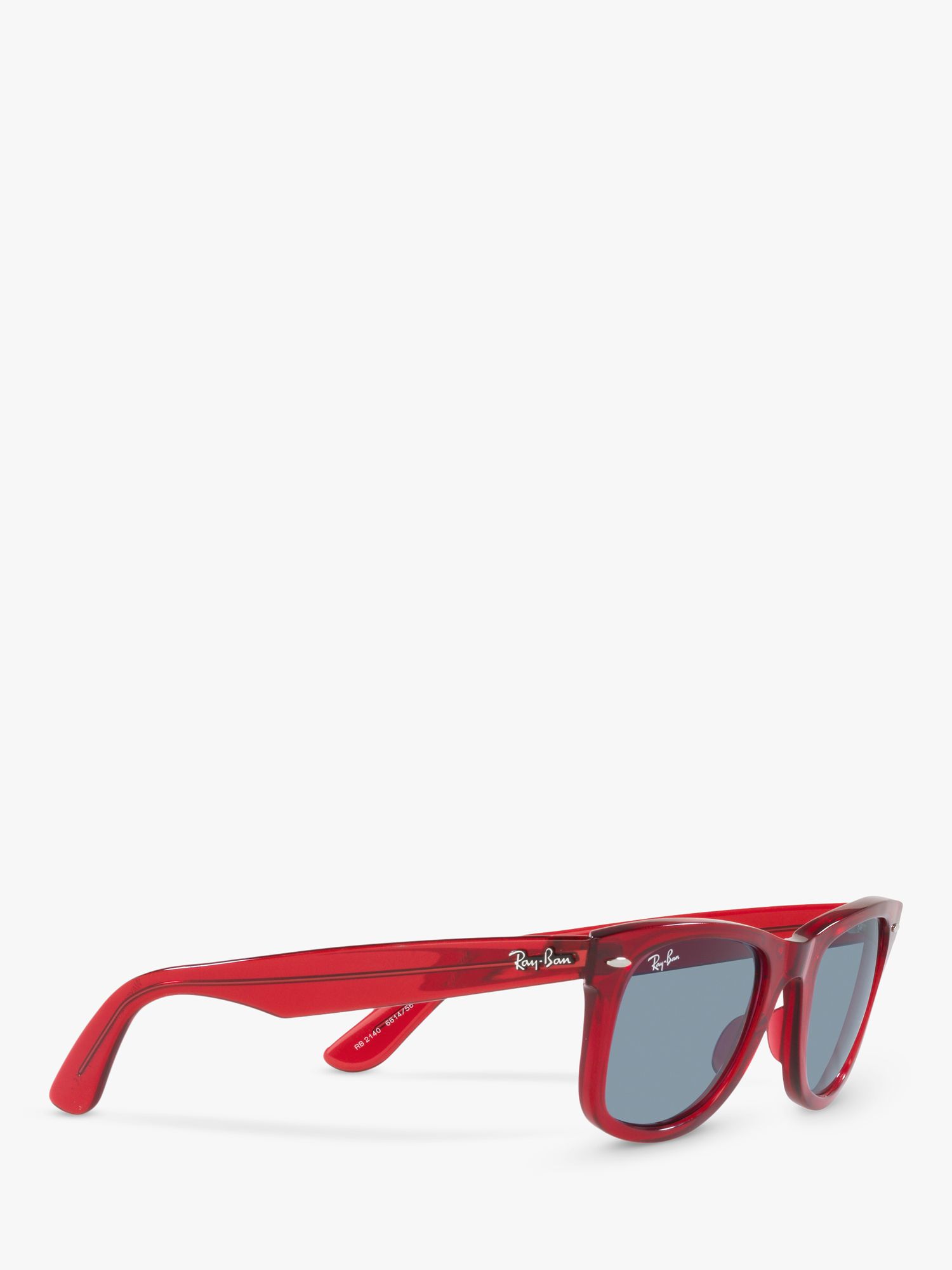 Ray-Ban RB2140 Unisex Original Wayfarer Sunglasses, Transparent Red/Blue at  John Lewis & Partners