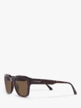 Emporio Armani EA4175 Men's Square Sunglasses, Shiny Havana/Brown