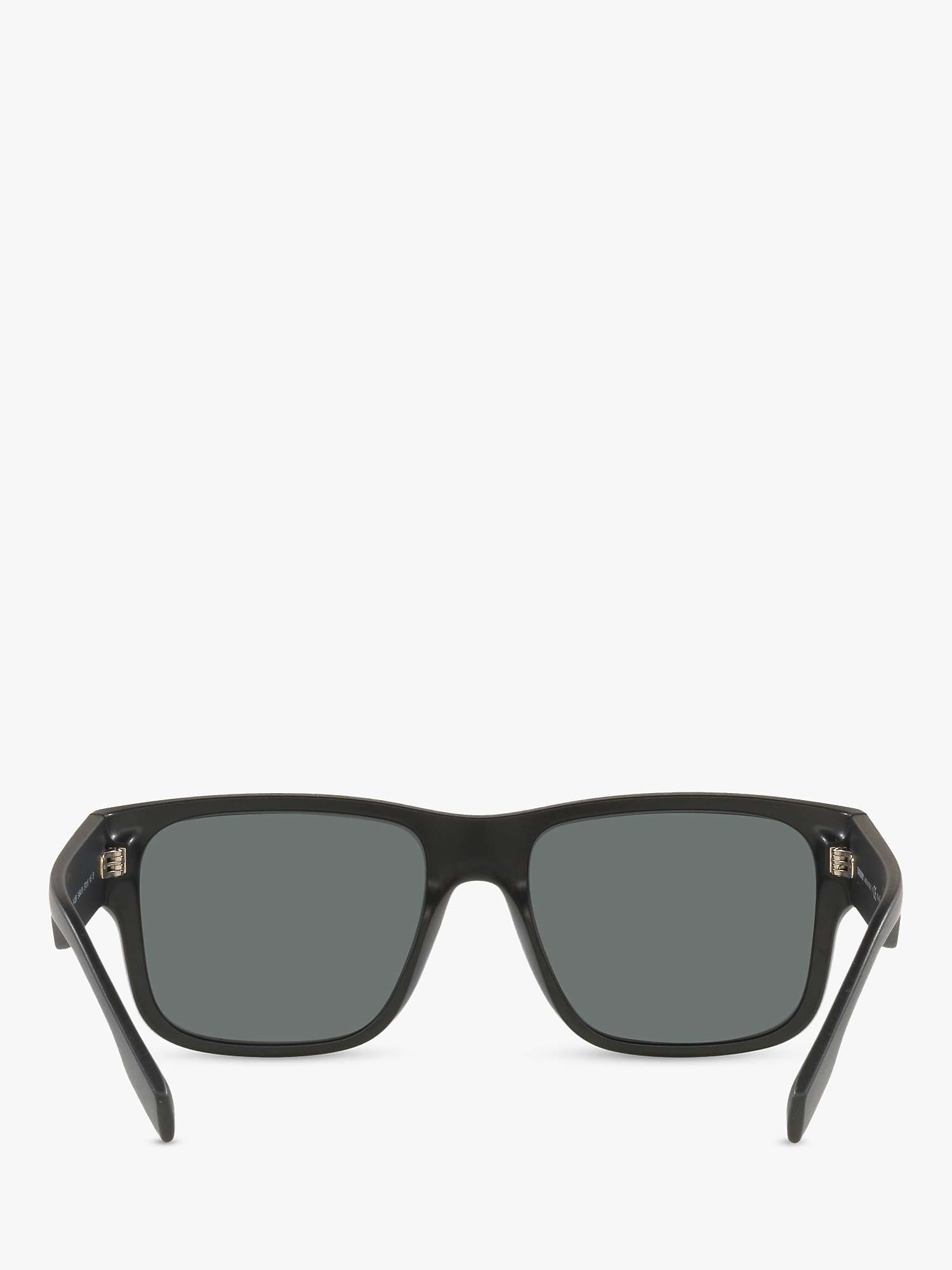 Buy Burberry BE4358 Men's Knight Polarised Square Sunglasses, Matte Black/Grey Online at johnlewis.com