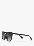 Ralph RA5282U Women's Cat's Eye Sunglasses, Shiny Black/Grey Gradient