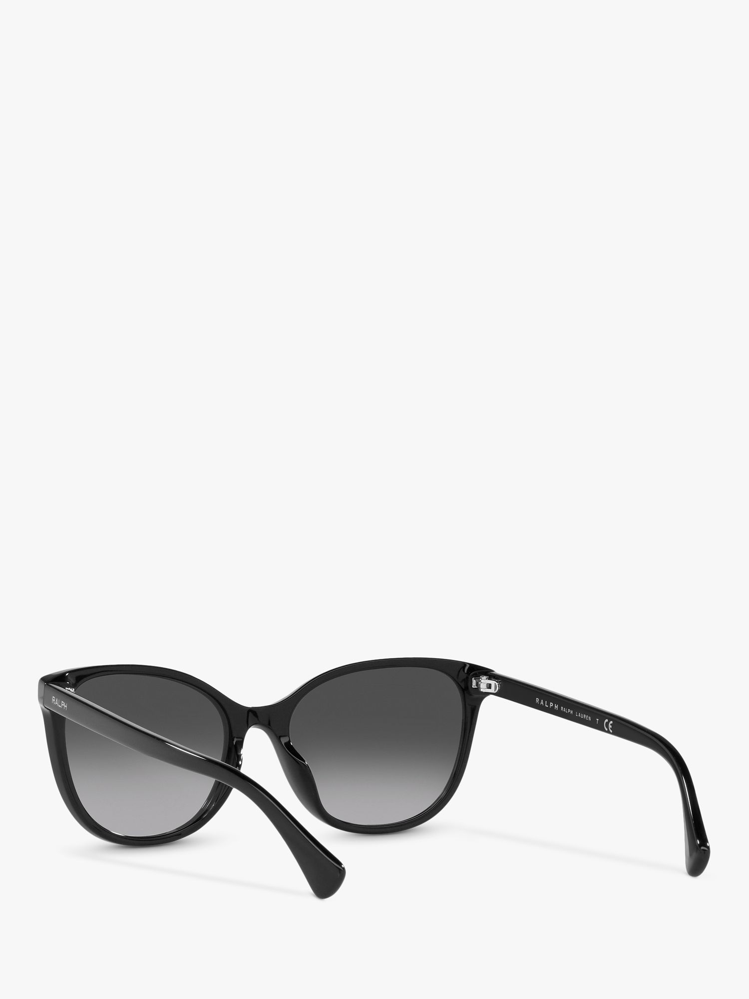 Ralph RA5282U Women's Cat's Eye Sunglasses, Shiny Black/Grey Gradient ...