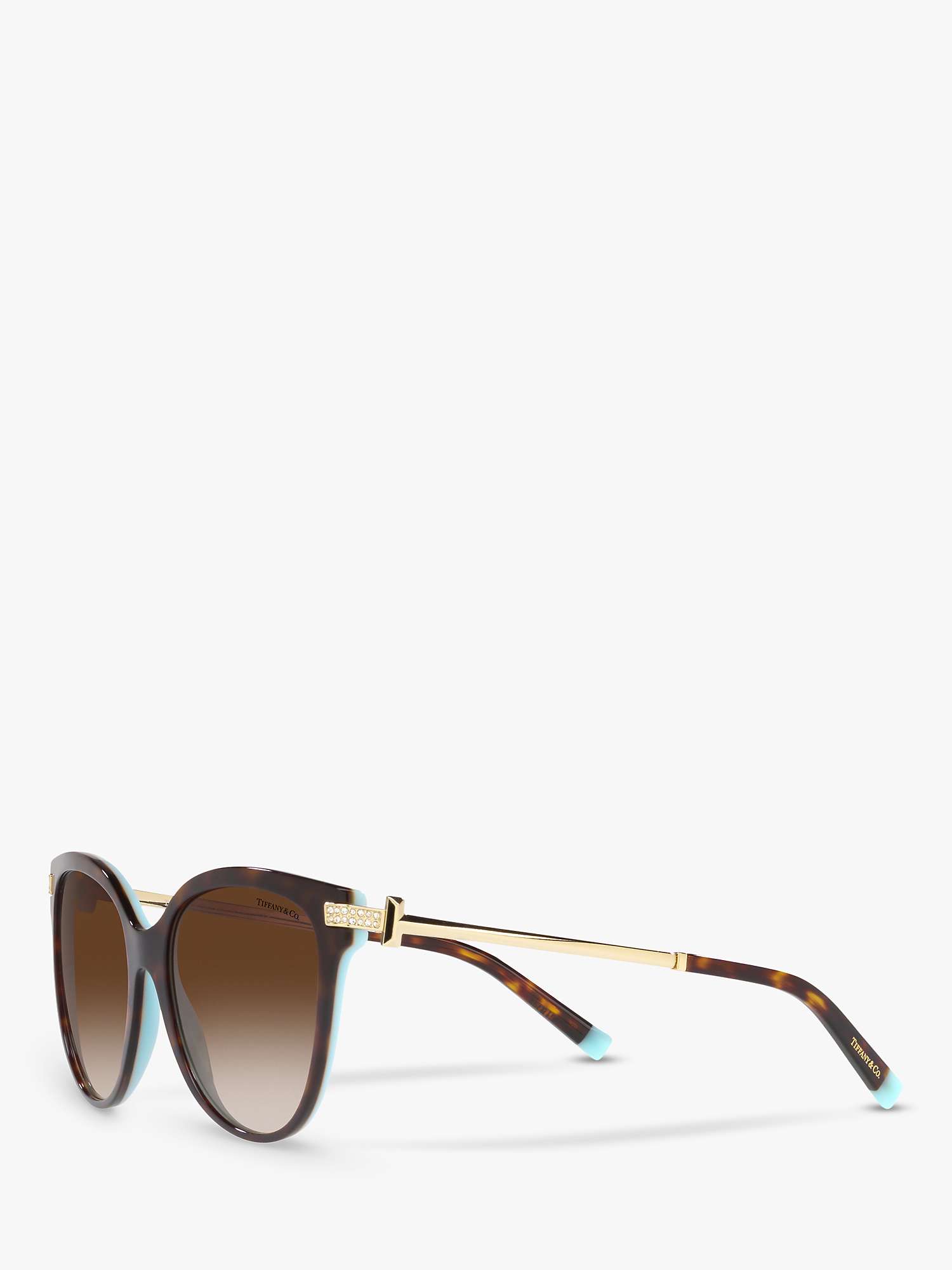 Buy Tiffany & Co TF4193B Women's Oval Sunglasses, Havana/Brown Gradient Online at johnlewis.com