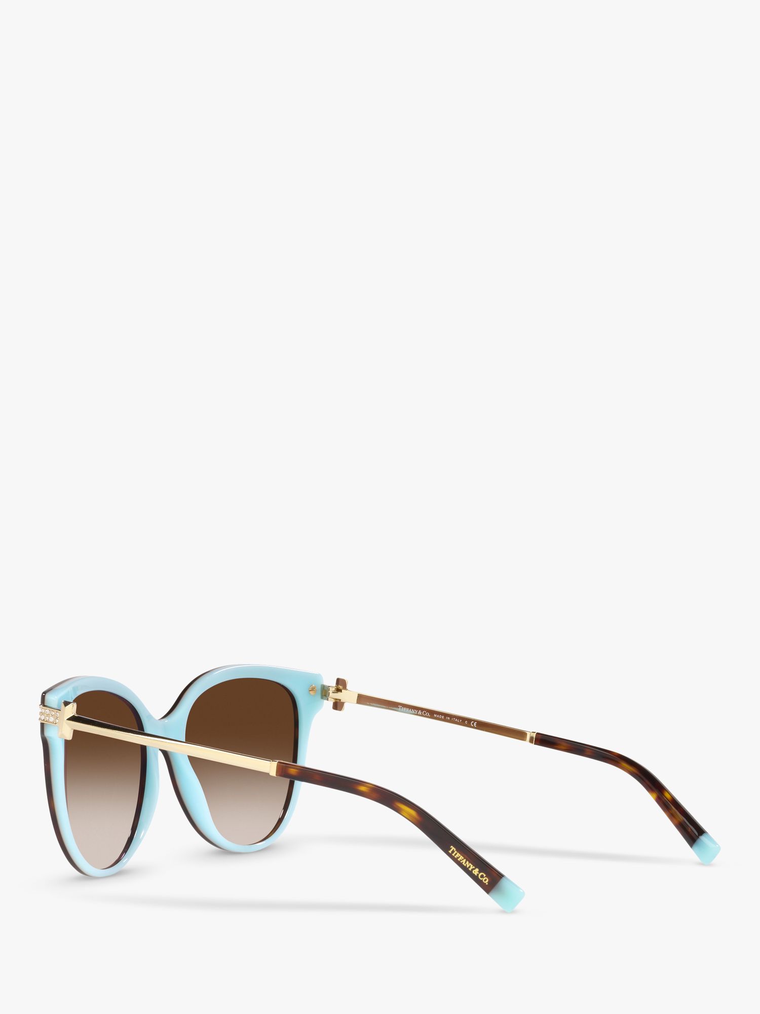 Tiffany & Co TF4193B Women's Oval Sunglasses, Havana/Brown Gradient