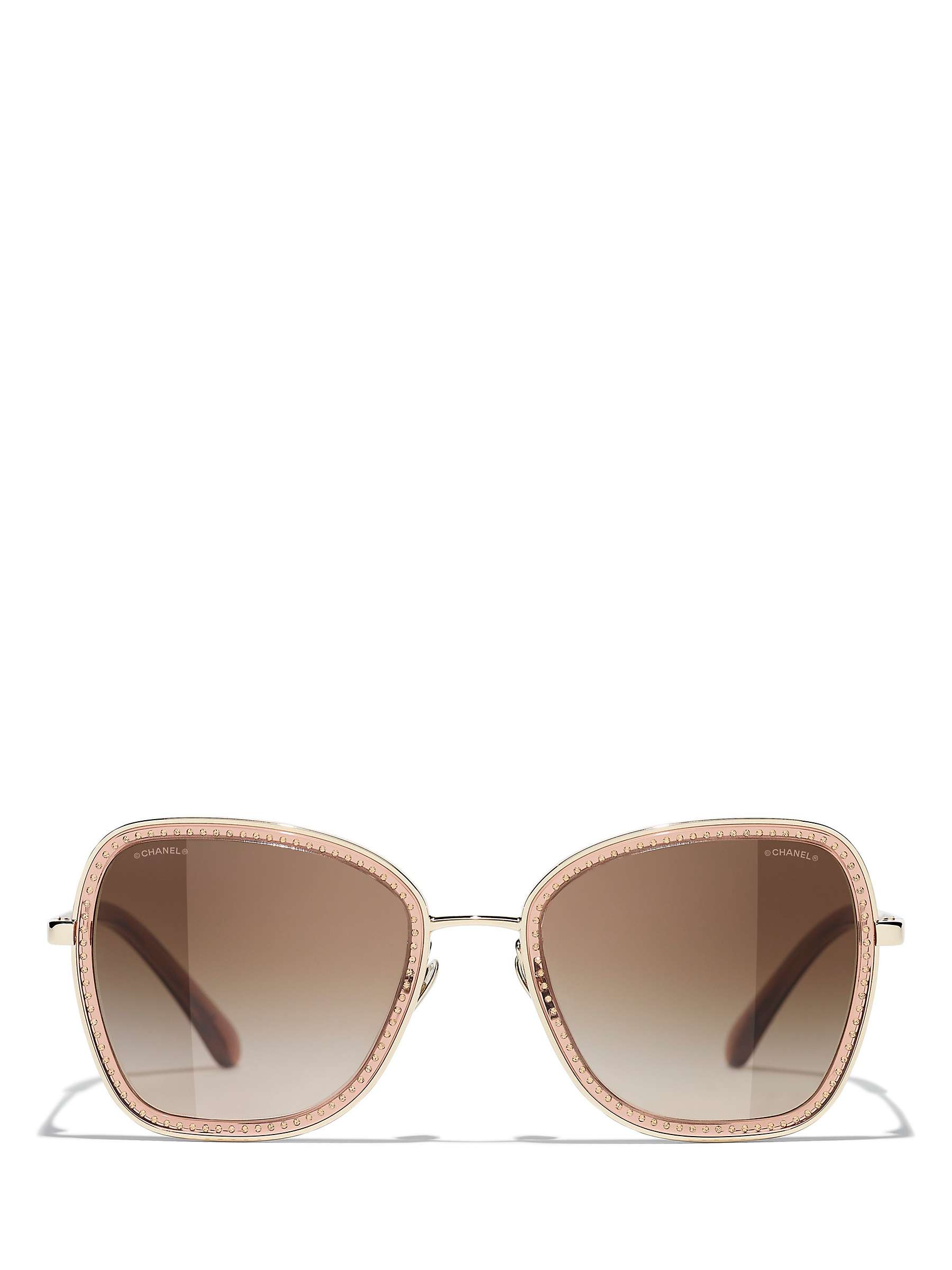 Buy CHANEL Irregular Sunglasses CH4277B Pale Gold/Brown Gradient Online at johnlewis.com