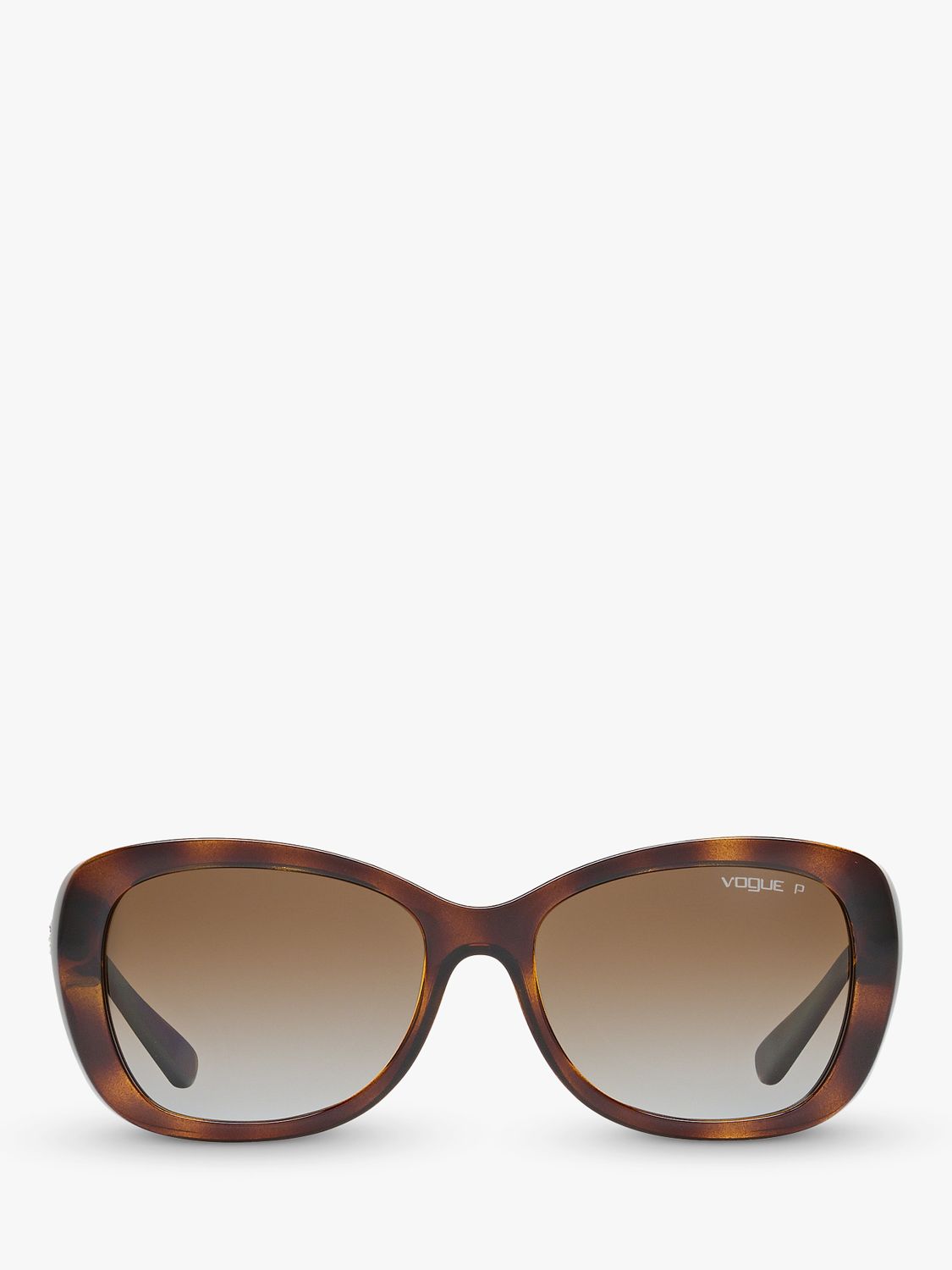 Vogue VO2943SB Women's Polarised Butterfly Sunglasses, Dark Tortoise/Brown Gradient