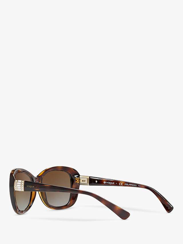 Vogue VO2943SB Women's Polarised Butterfly Sunglasses, Dark Tortoise/Brown Gradient