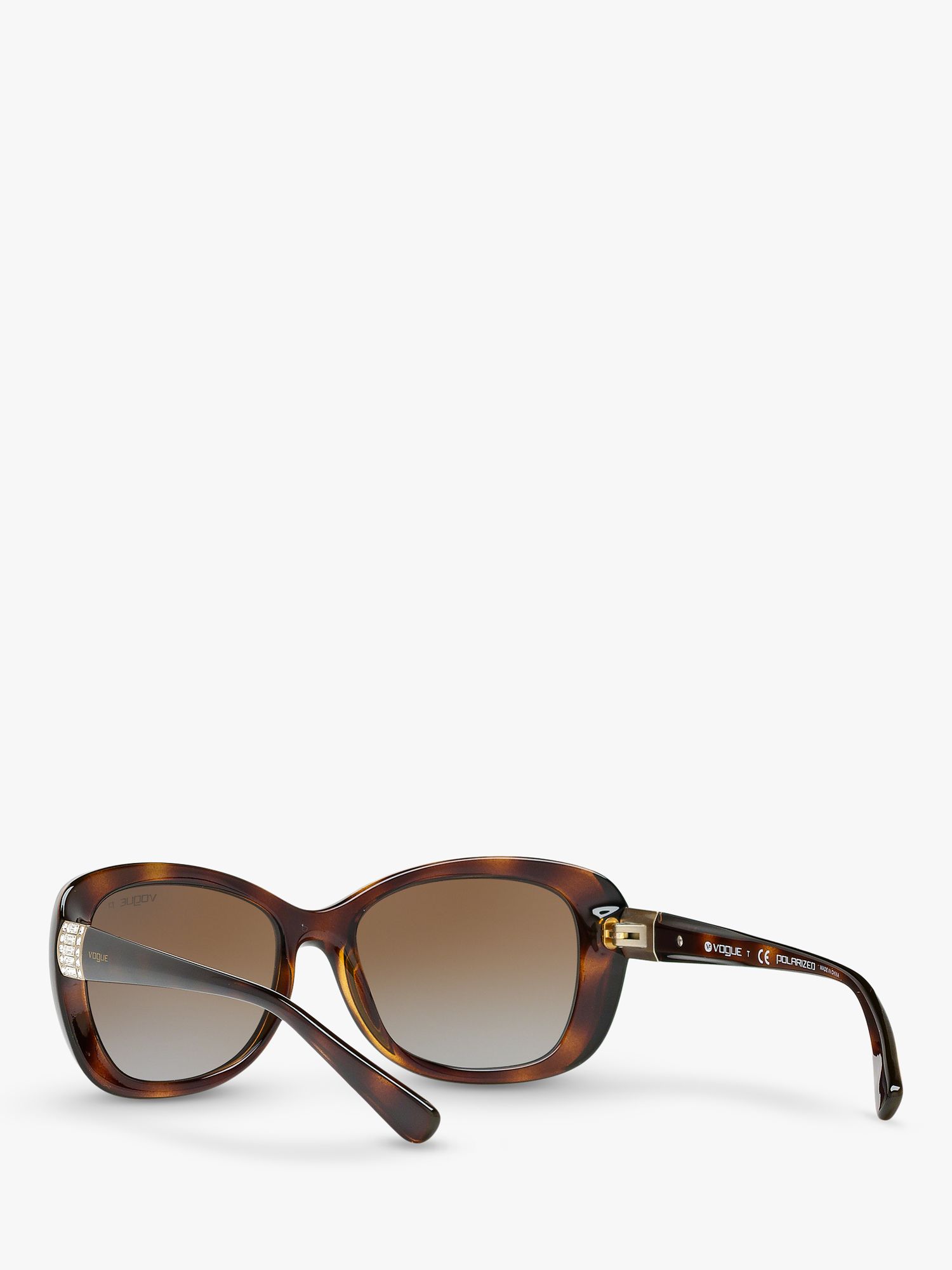 Vogue VO2943SB Women's Polarised Butterfly Sunglasses, Dark Tortoise/Brown Gradient