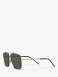 Dolce & Gabbana DG2220 Men's Polarised Square Sunglasses, Bronze/Green