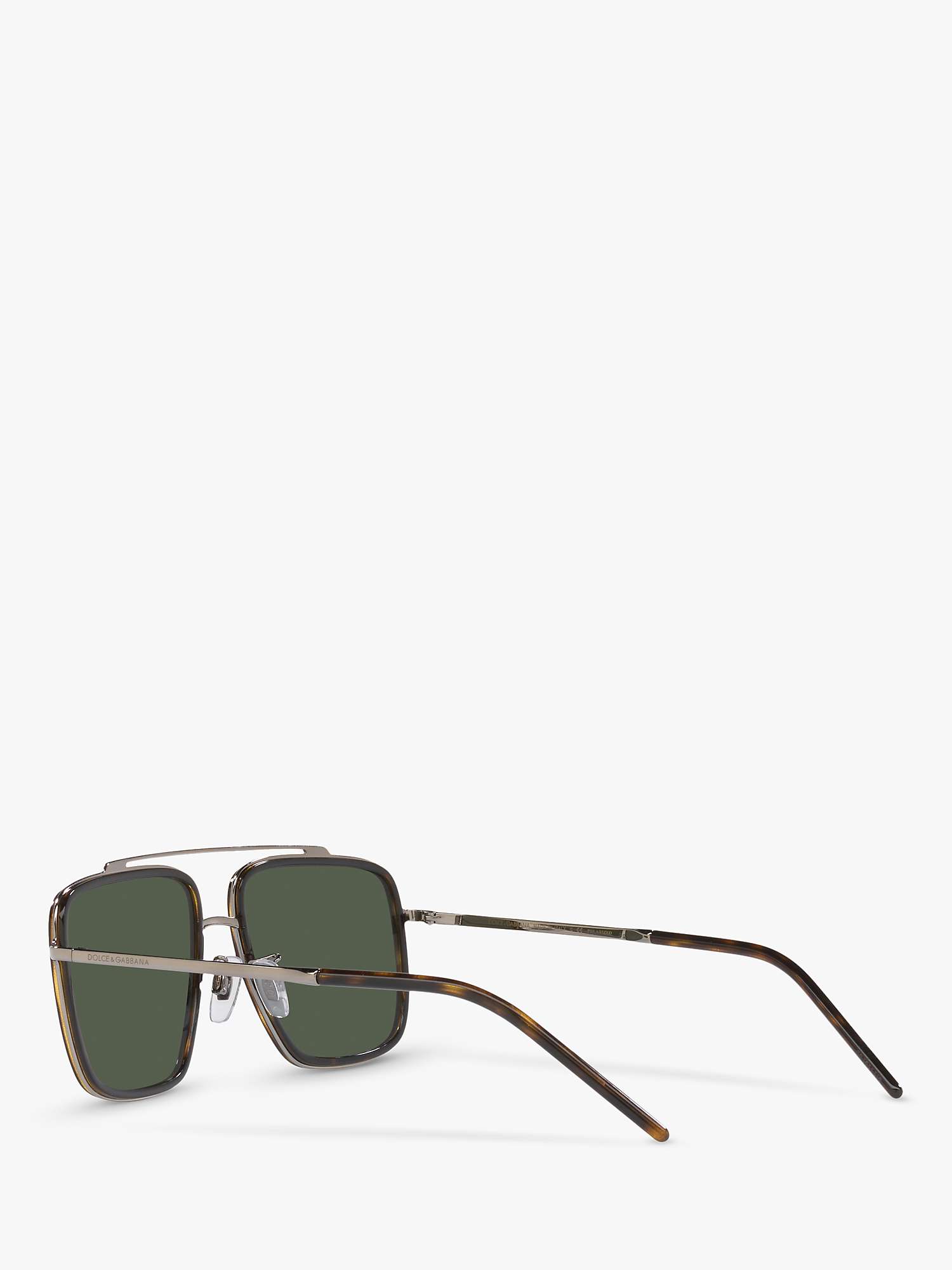 Buy Dolce & Gabbana DG2220 Men's Polarised Square Sunglasses, Bronze/Green Online at johnlewis.com