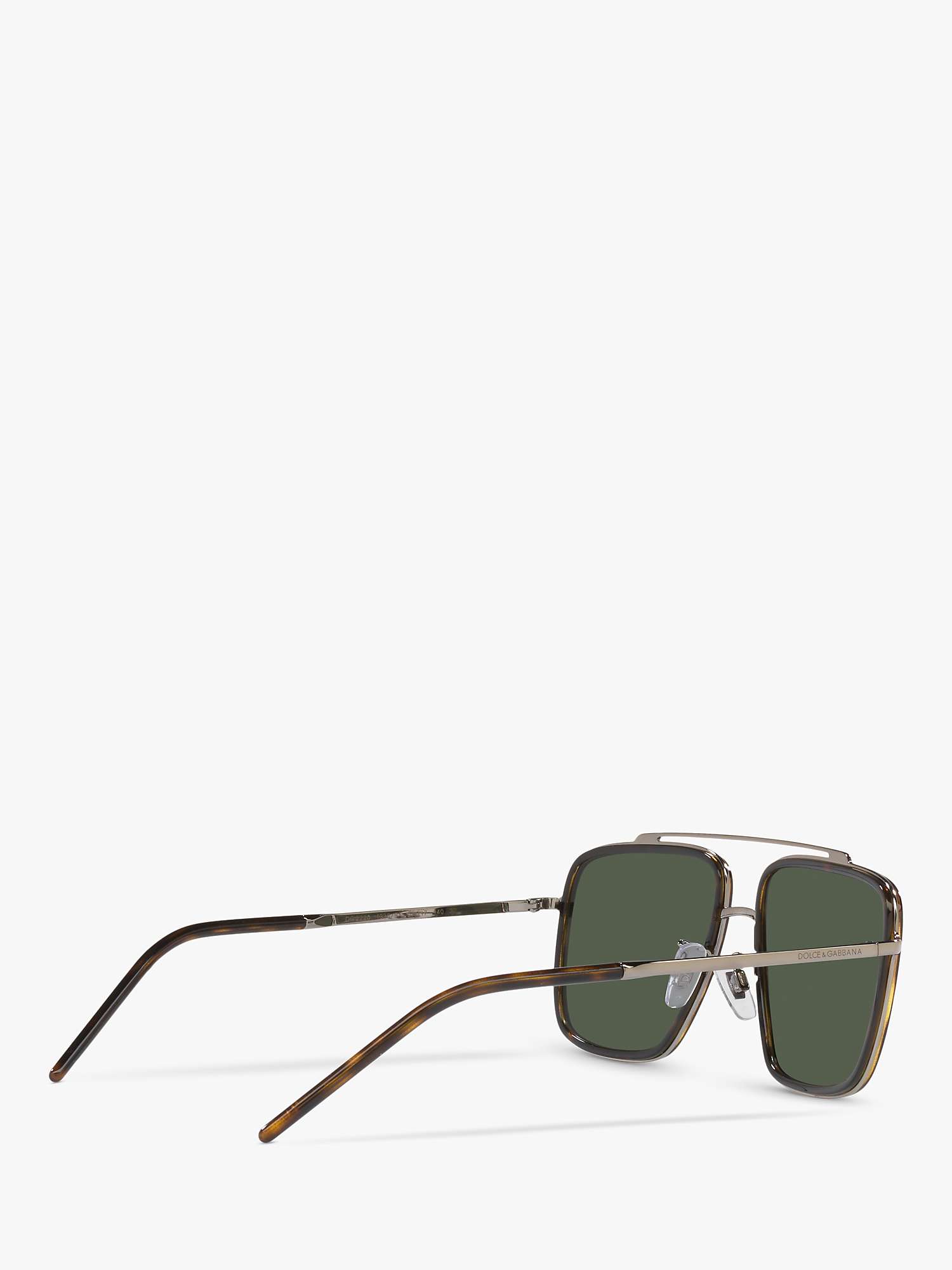 Buy Dolce & Gabbana DG2220 Men's Polarised Square Sunglasses, Bronze/Green Online at johnlewis.com