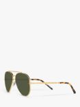 Ray-Ban RB3625 Unisex Aviator Sunglasses, Legend Gold/Green