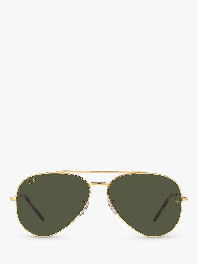 Ray-Ban RB3625 Unisex Aviator Sunglasses, Legend Gold/Green