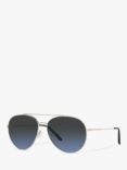 Oliver Peoples OV1286S Unisex Polarised Aviator Sunglasses, Soft Gold/Blue Gradient