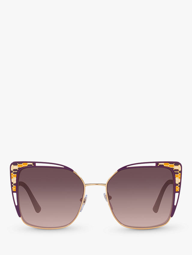 BVLGARI BV6179 Women's Butterfly Sunglasses, Gold/Purple Gradient