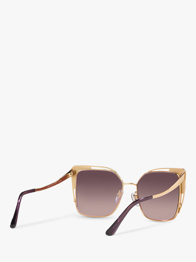 BVLGARI BV6179 Women's Butterfly Sunglasses, Gold/Purple Gradient