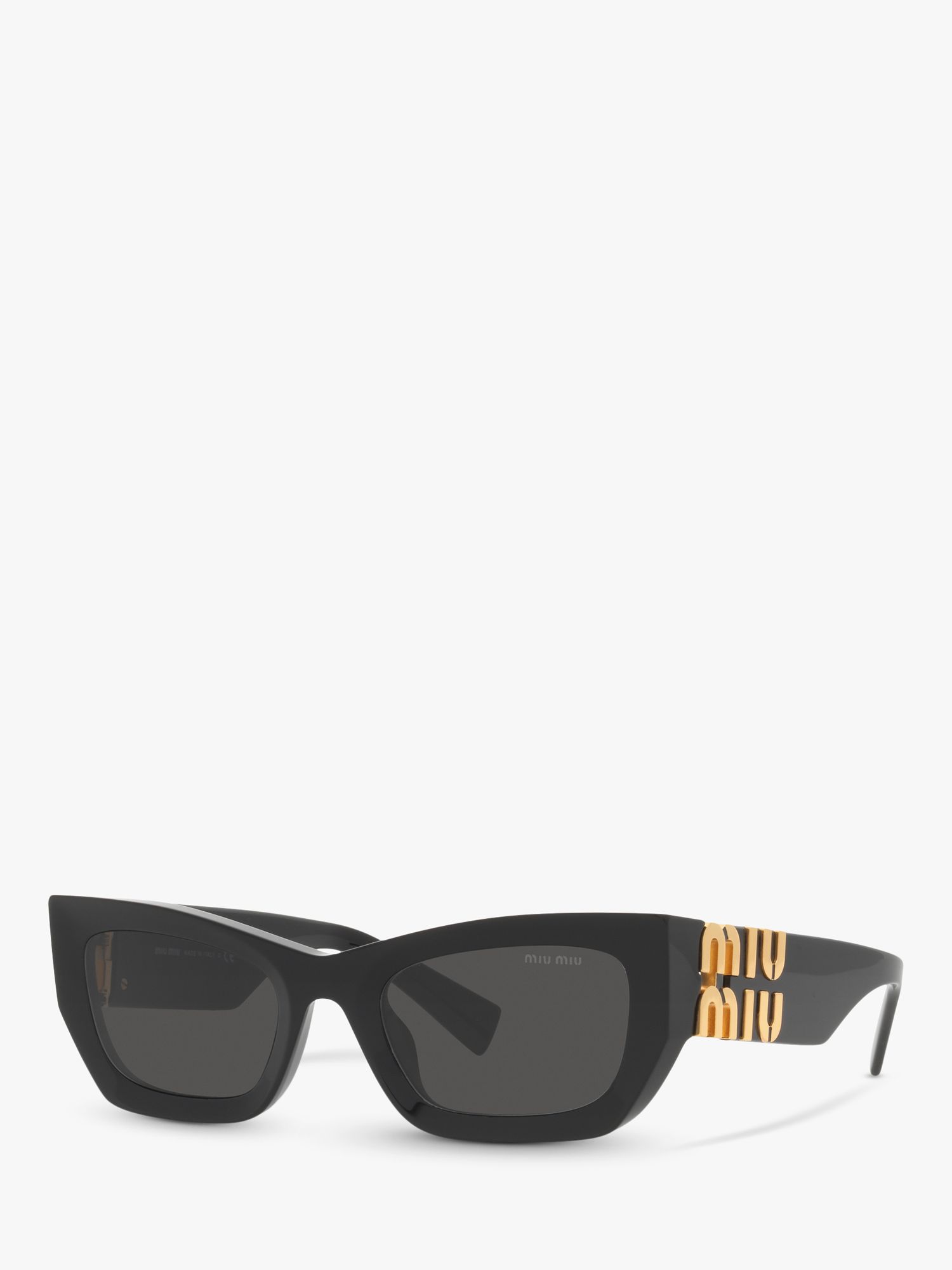 Miu Miu Mu 09ws Womens Rectangular Sunglasses Blackgrey At John Lewis And Partners 
