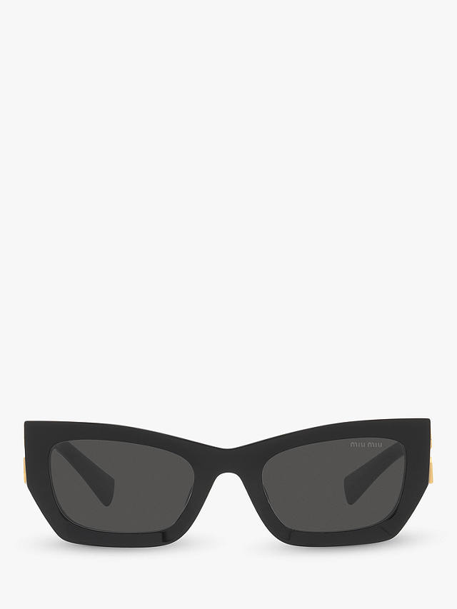 Miu Miu MU 09WS Women's Rectangular Sunglasses, Black/Grey