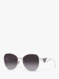 Prada PR 57YS Women's Irregular Sunglasses, Silver/Grey Gradient