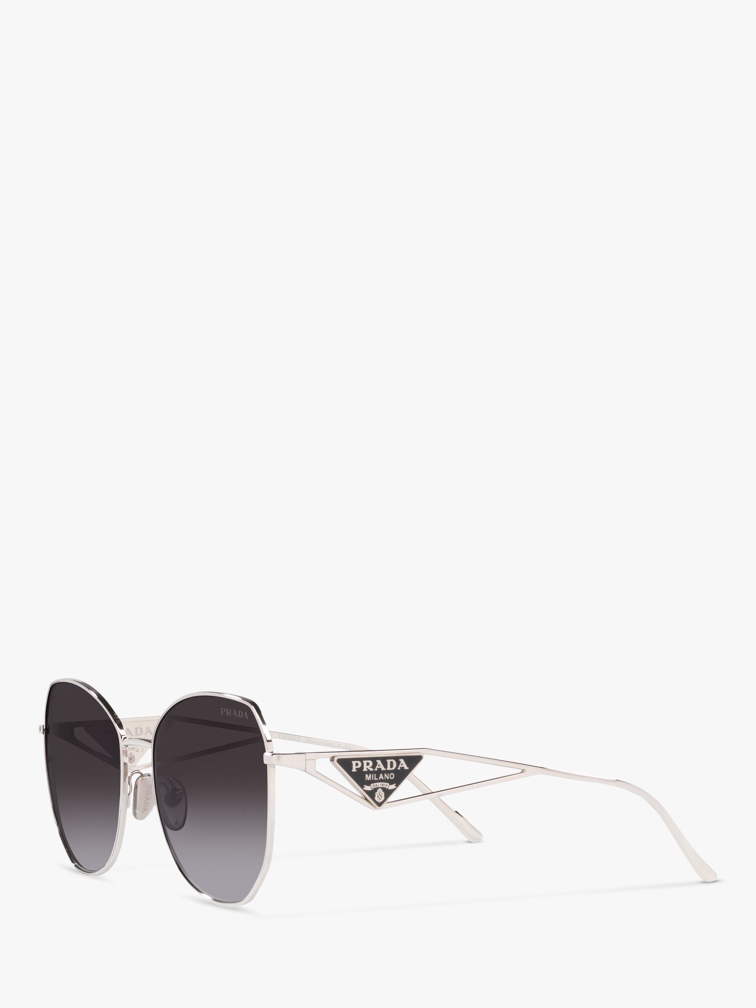 Prada PR 57YS Women's Irregular Sunglasses, Silver/Grey Gradient at John  Lewis & Partners