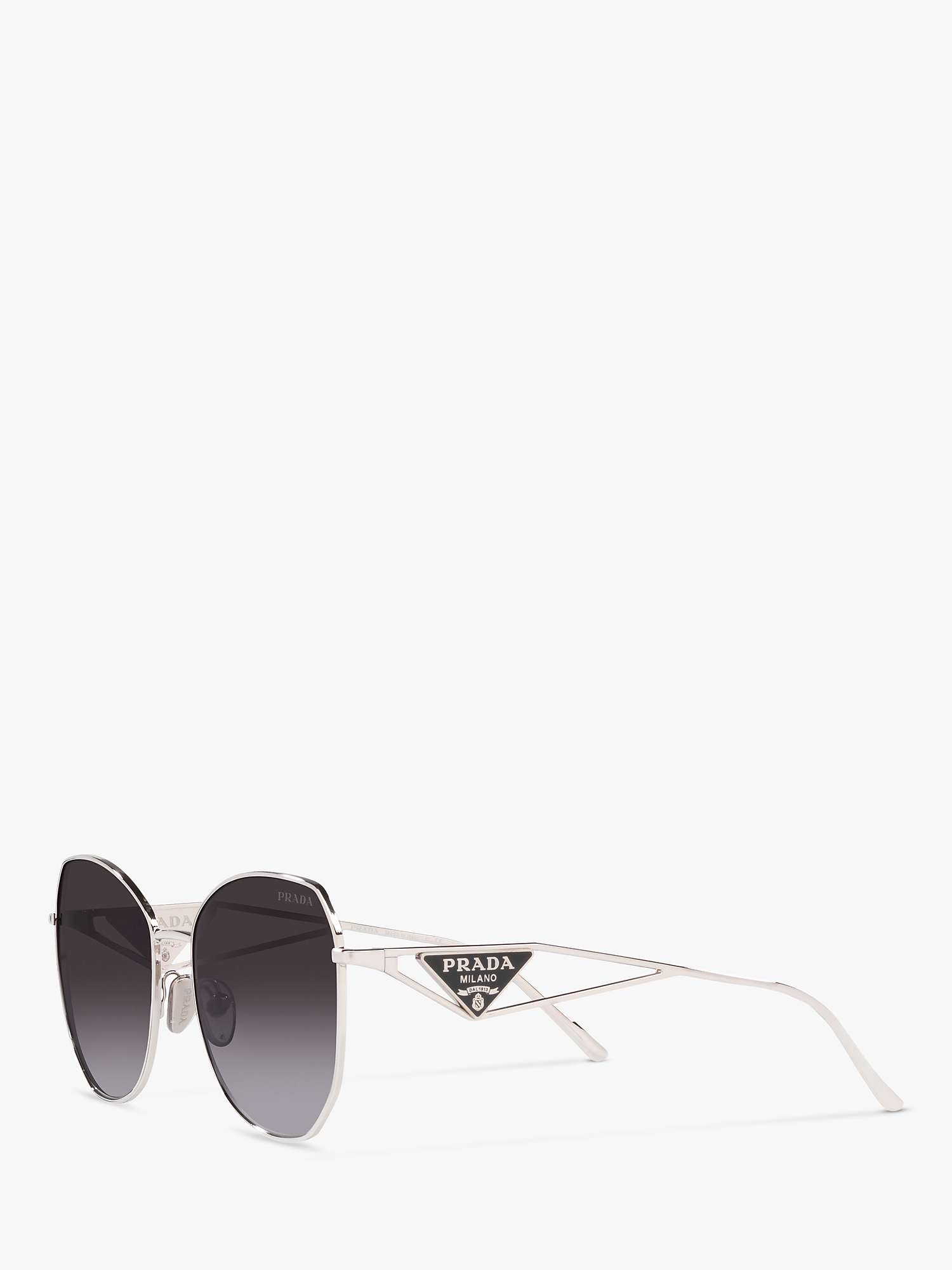 Buy Prada PR 57YS Women's Irregular Sunglasses, Silver/Grey Gradient Online at johnlewis.com