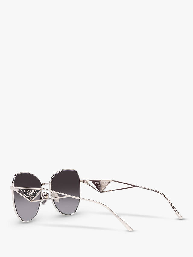 Prada PR 57YS Women's Irregular Sunglasses, Silver/Grey Gradient