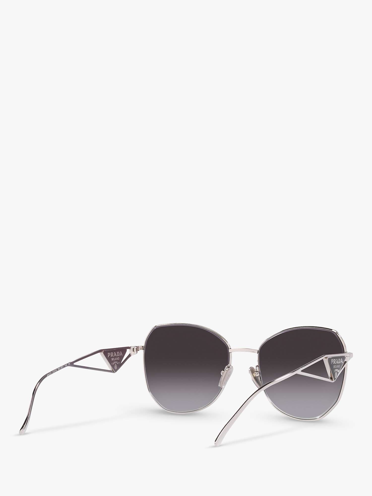 Buy Prada PR 57YS Women's Irregular Sunglasses, Silver/Grey Gradient Online at johnlewis.com