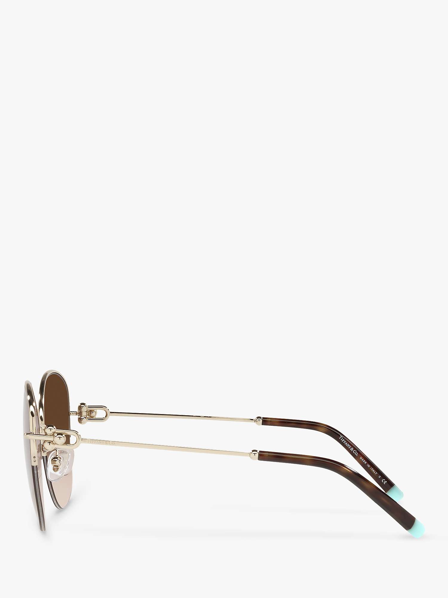 Buy Tiffany & Co TF3082 Women's Pillow Shape Sunglasses, Pale Gold/Brown Gradient Online at johnlewis.com