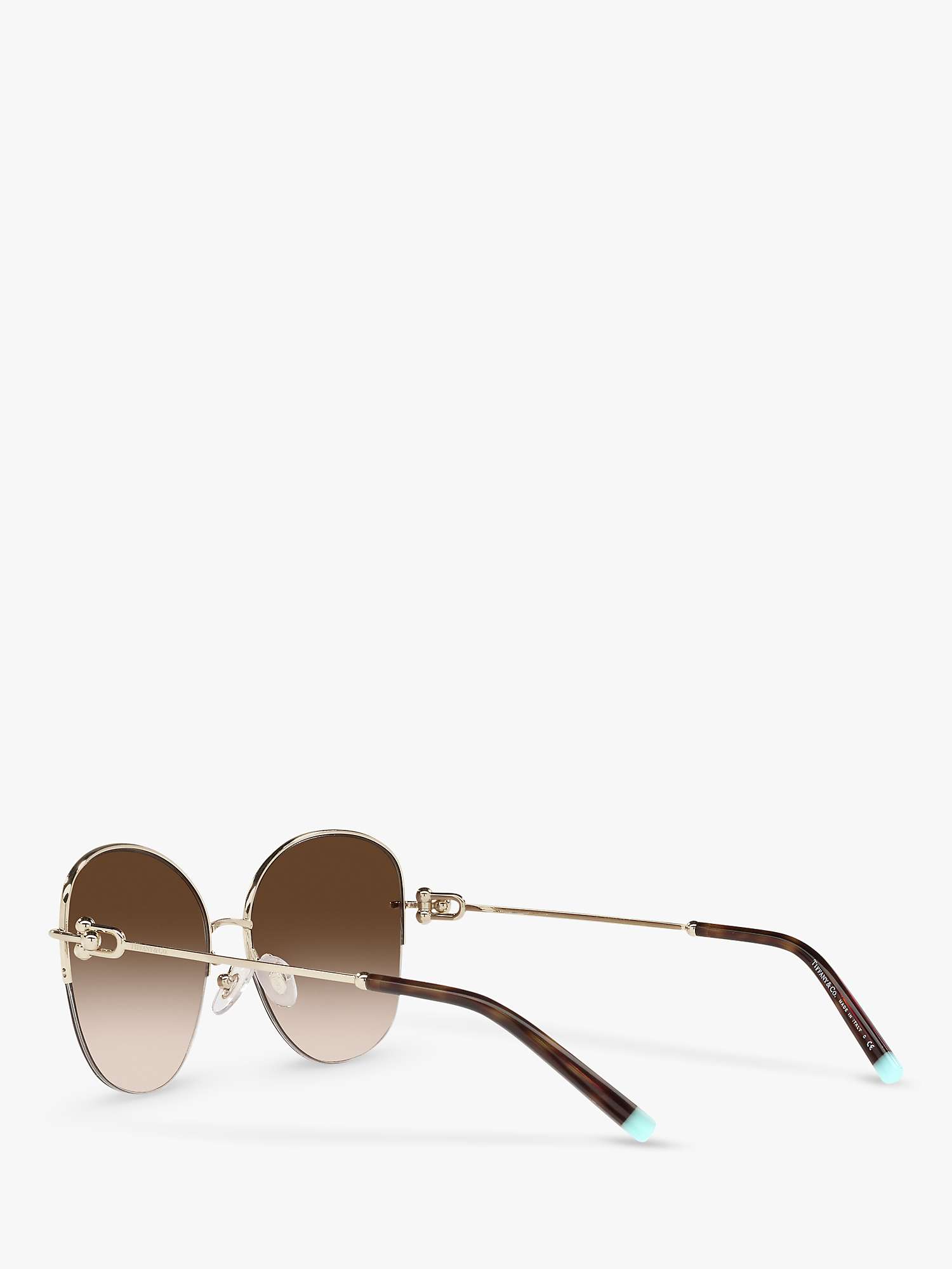 Buy Tiffany & Co TF3082 Women's Pillow Shape Sunglasses, Pale Gold/Brown Gradient Online at johnlewis.com