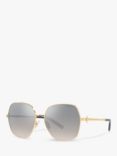 Tiffany & Co TF3085B Women's Irregular Sunglasses, Gold/Blue Grey Mirror