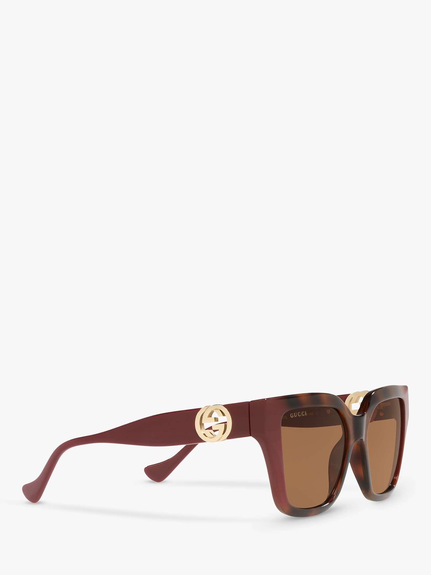 Buy Gucci GG1023S Women's D-Frame Sunglasses, Brown Red/Brown Online at johnlewis.com