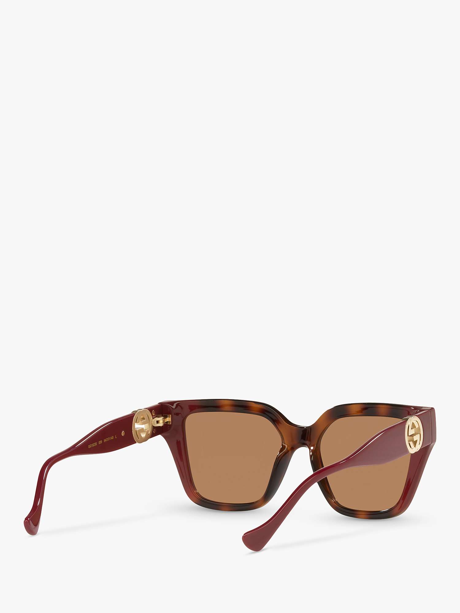 Gucci GG1023S Women's D-Frame Sunglasses, Brown Red/Brown at John Lewis ...