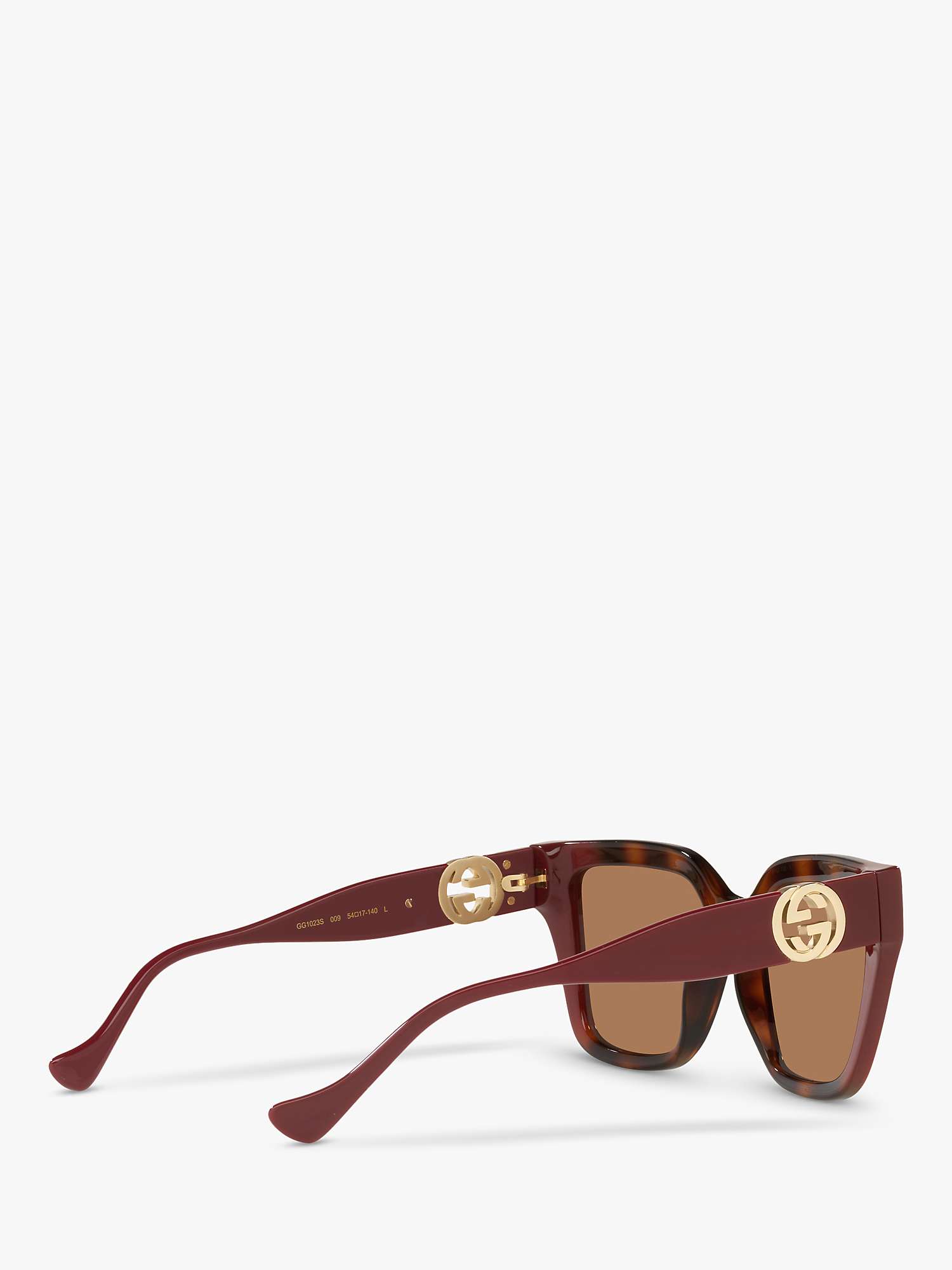 Buy Gucci GG1023S Women's D-Frame Sunglasses, Brown Red/Brown Online at johnlewis.com