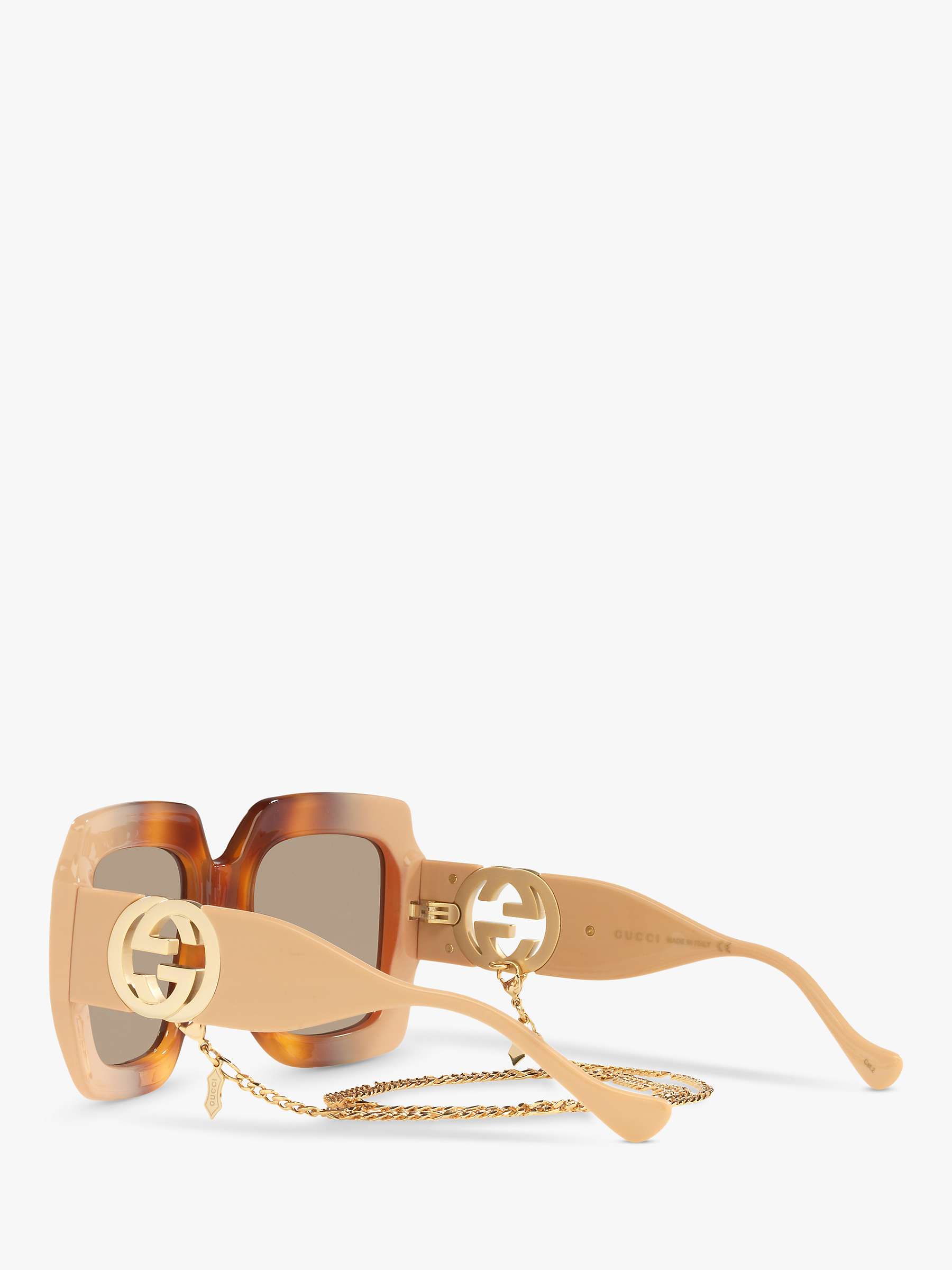 Buy Gucci GG1022S Women's Chunky Square Sunglasses, Beige/Grey Online at johnlewis.com